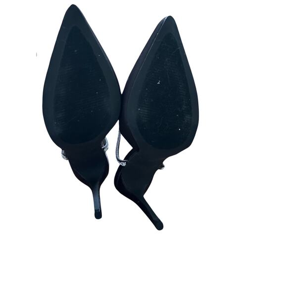 Lulu's Black Satin Pearl Rhinestone Pointed-Toe Pumps - SIze 5.5 - Picture 5 of 5